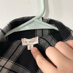 Black & White Plaid Button Up